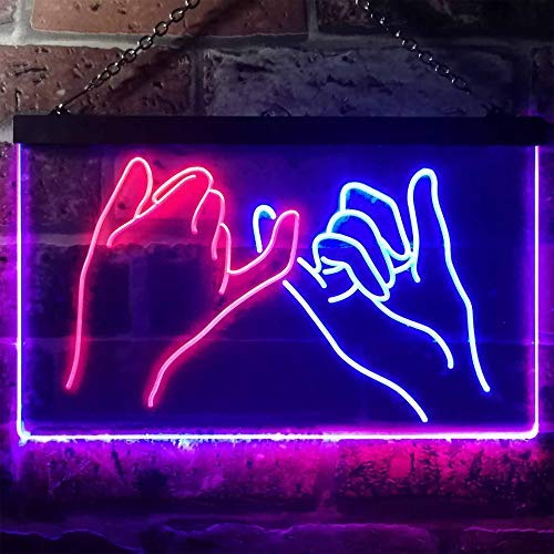 Pinky Swear Promise Cute Room Decor Dual LED Neon Light Sign